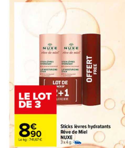 Sticks Lèvres Hydratants Rêve De Miel Nuxe
