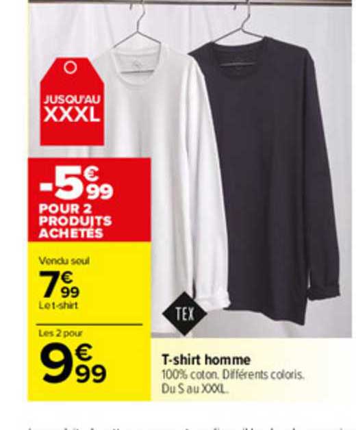 t-shirt homme tex