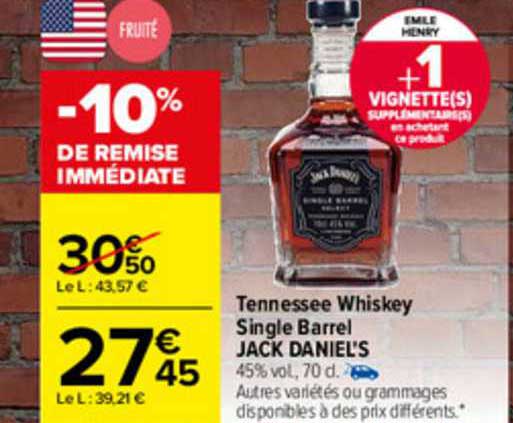 tennessee whiskey single barrel jack daniel's