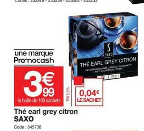 thé earl grey citron saxo