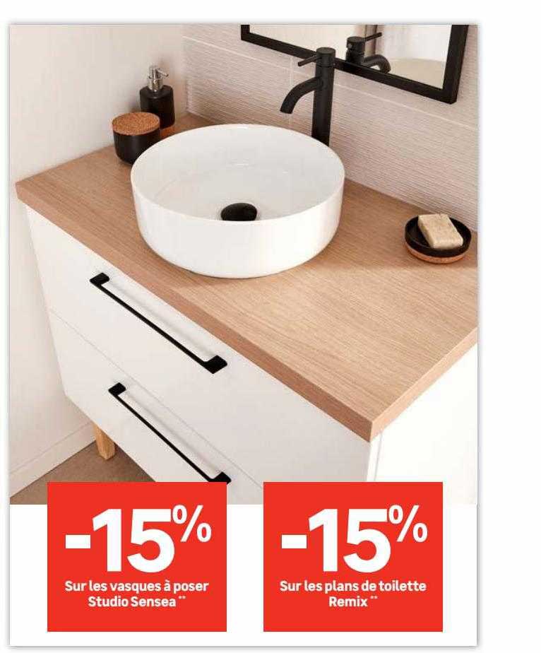 vasques à poser studio sensea, plans de toilette remix