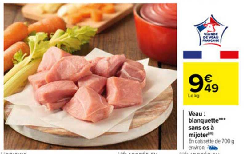 Veau : Blanquette Sans Os à Mijoter