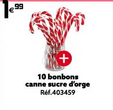 10 bonbons canne sucre d'orge