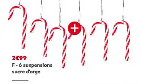 6 suspensions sucre d'orge