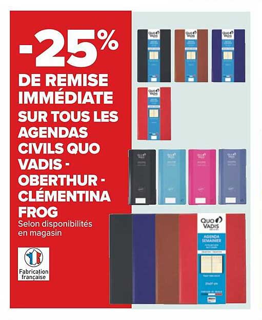 agendas civils quo vadis - oberthur - clémentina frog