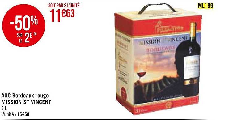 aoc bordeaux rouge mission st vincent