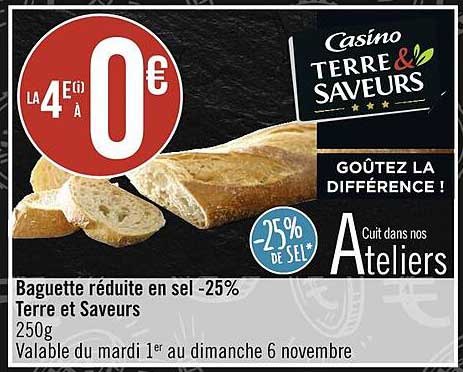 Baguette Réduite En Sel -25% Terre Et Saveurs
