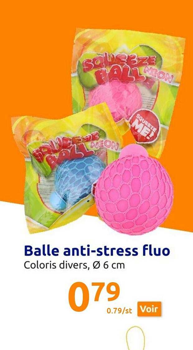balle anti-stress fluo