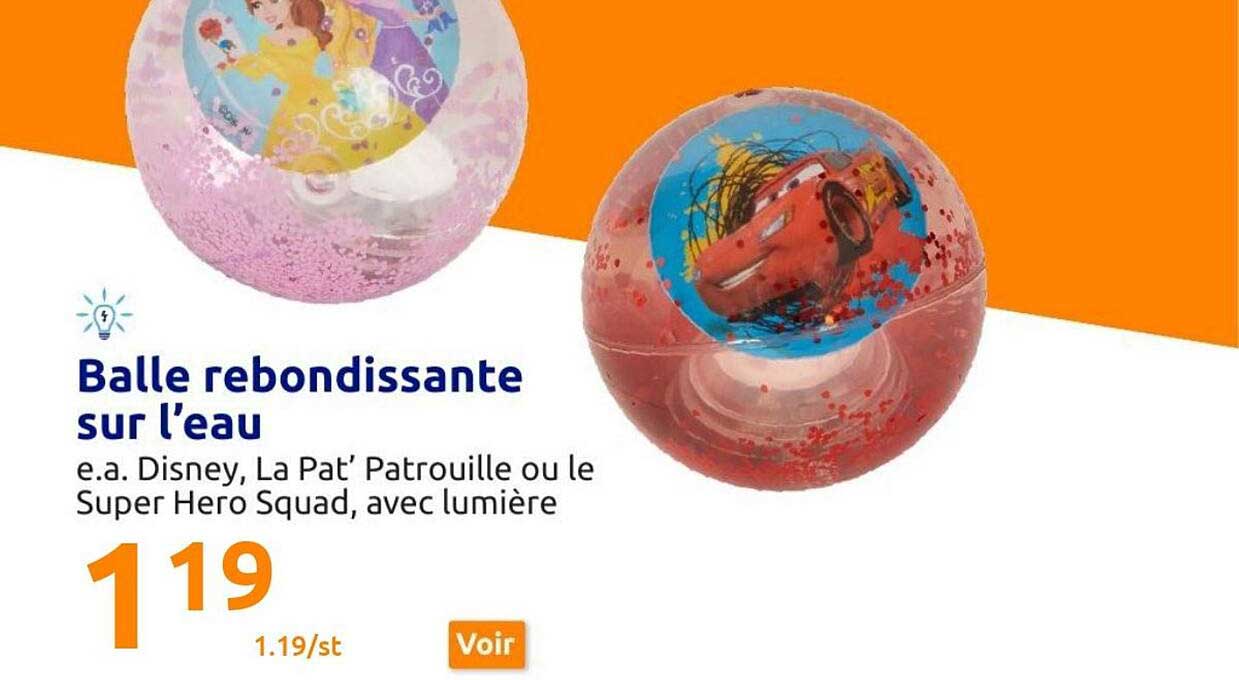 balle rebondissante sur l'eau