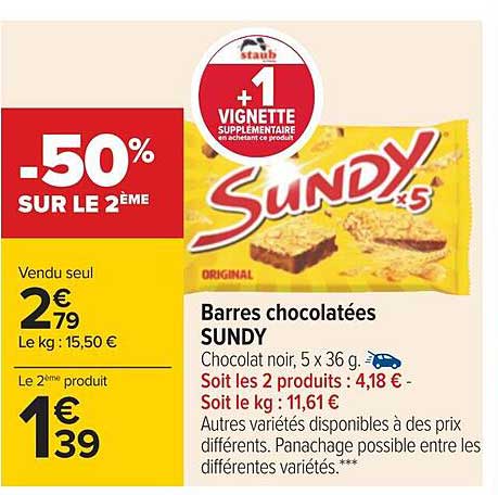 Barres Chocolatées Sundy