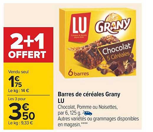 barres de céréales grany lu