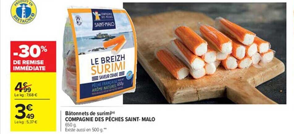 bâtonnets de surimi compagnie des pêches saint-malo