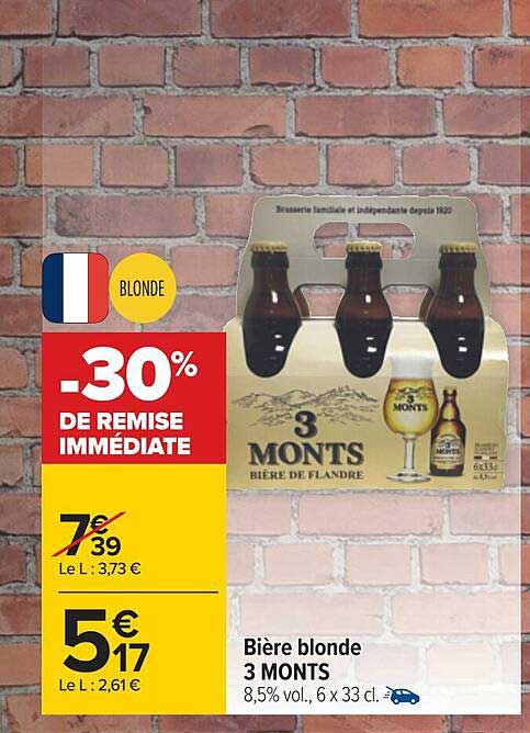 bière blonde 3 monts