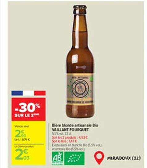 bière blonde artisanales bio vaillant fourquet