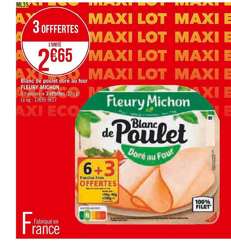 blanc de poulet doré au four fleury michon