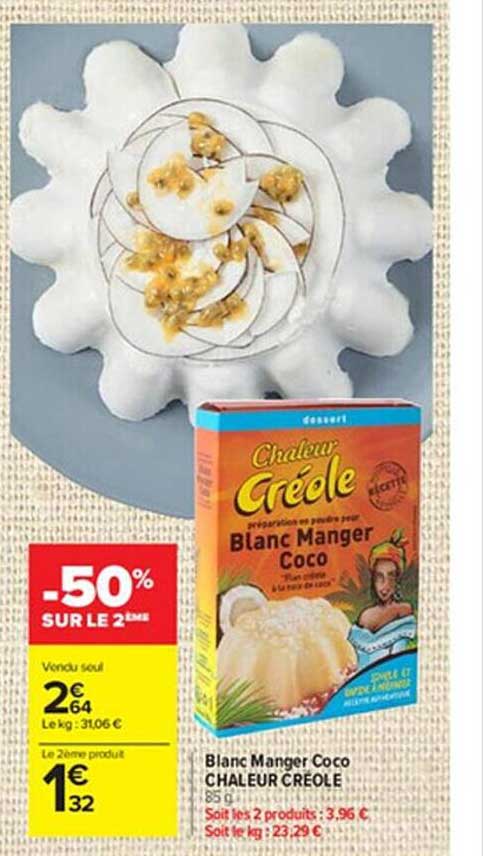 blanc manger coco chaleur créole