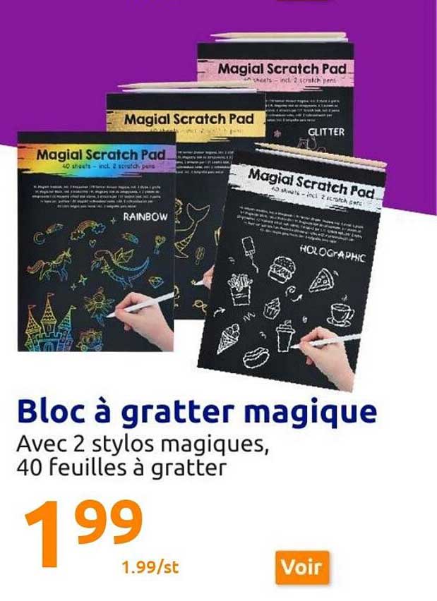 bloc à gratter magique