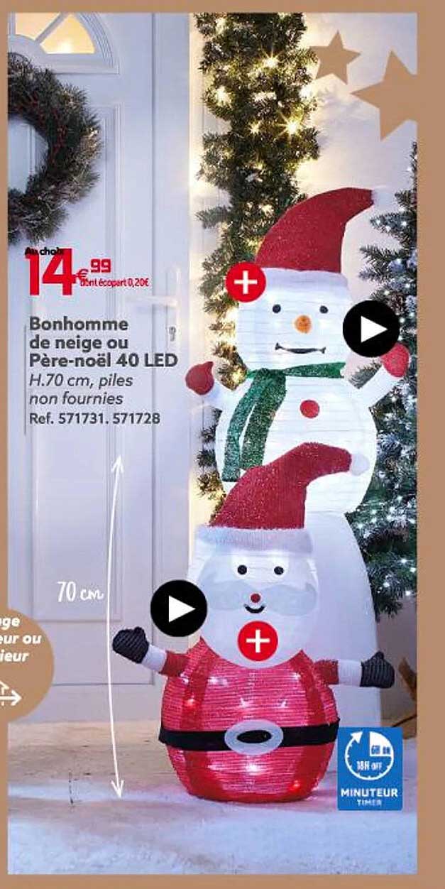 bonhomme de neige ou père-noël 40 led