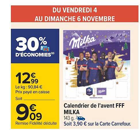 calendrier de l'avent fff milka