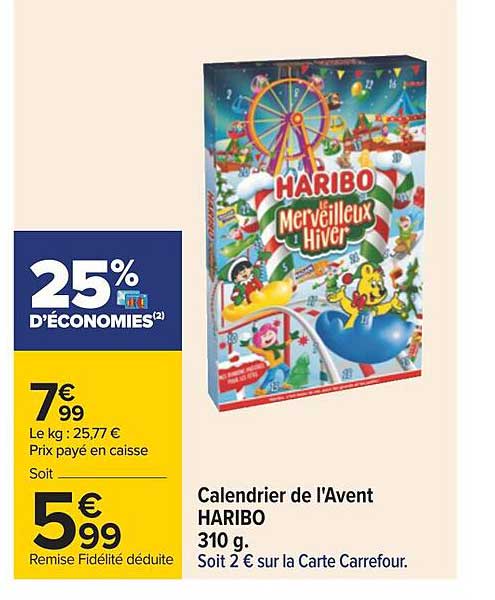 calendrier de l'avent haribo