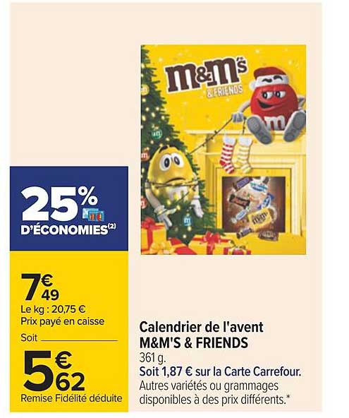 calendrier de l'avent  m&m's & friends