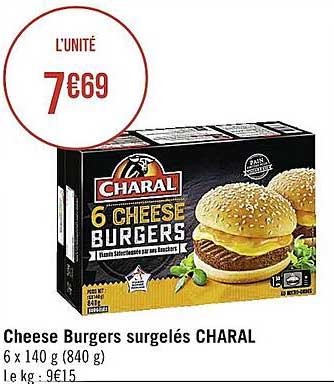 Cheese Burgers Surgelés Charal