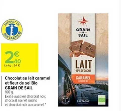 chocolat au lait caramel et fleur de sel bio grain de sail
