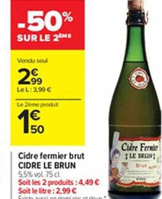 Cidre Fermier Brut Cidre Le Brun