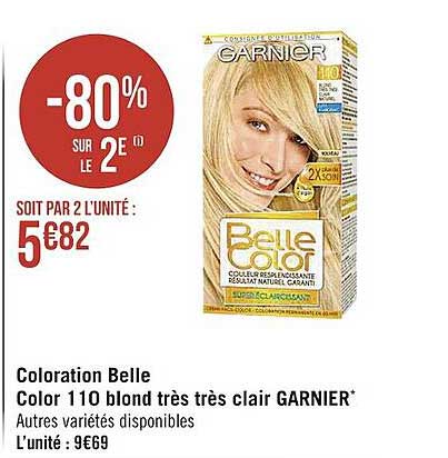 coloration belle color 110 blond très très clair garnier