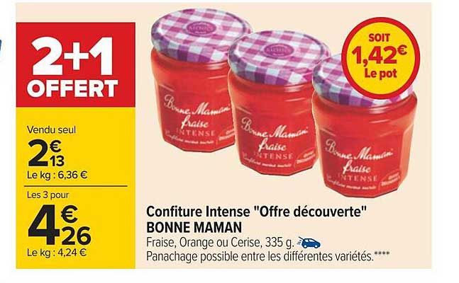 confiture intense "offre découverte" bonne maman