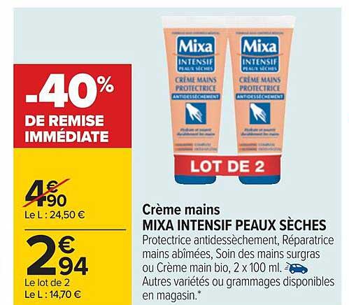 crème mains maxi intensif peaux sèches