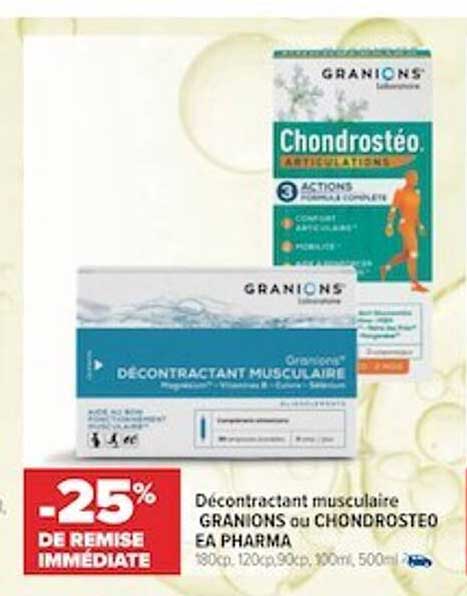 décontractant musculaire granions ou chondrosteo ea pharma