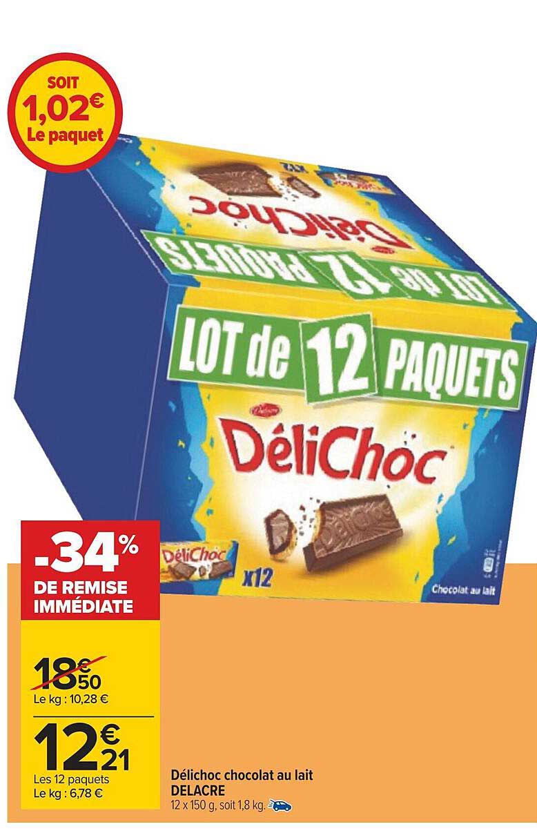 Délichoc Chocolat Au Lait Delacre