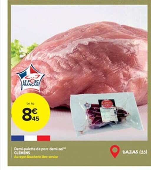 demi-palette de porc demi-sel clémens