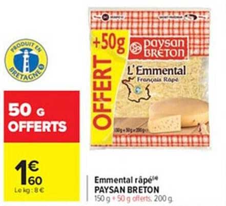 emmental râpé paysan breton