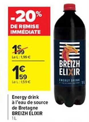 energy drink à l'eau de source de bretagne breizh elixir