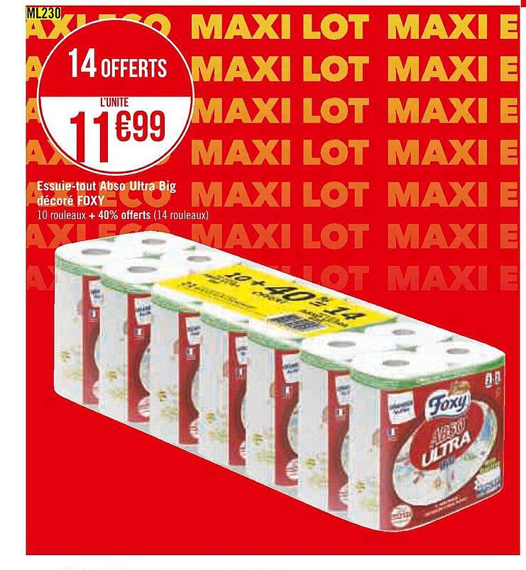 essuie-tout abso ultra big décoré foxy
