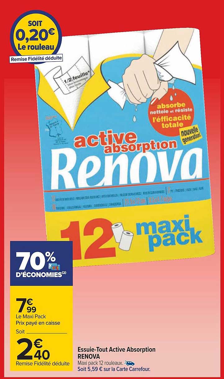 essuie-tout active absorption renova