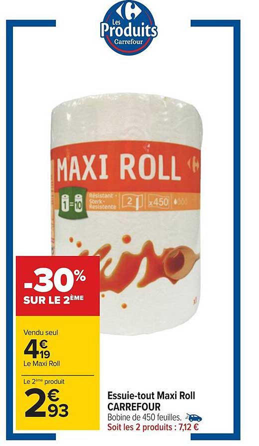 essuie-tout maxi roll carrefour