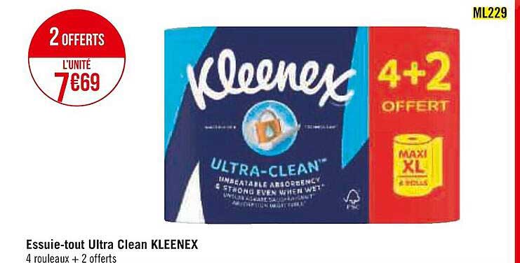 essuie-tout ultra clean kleenex