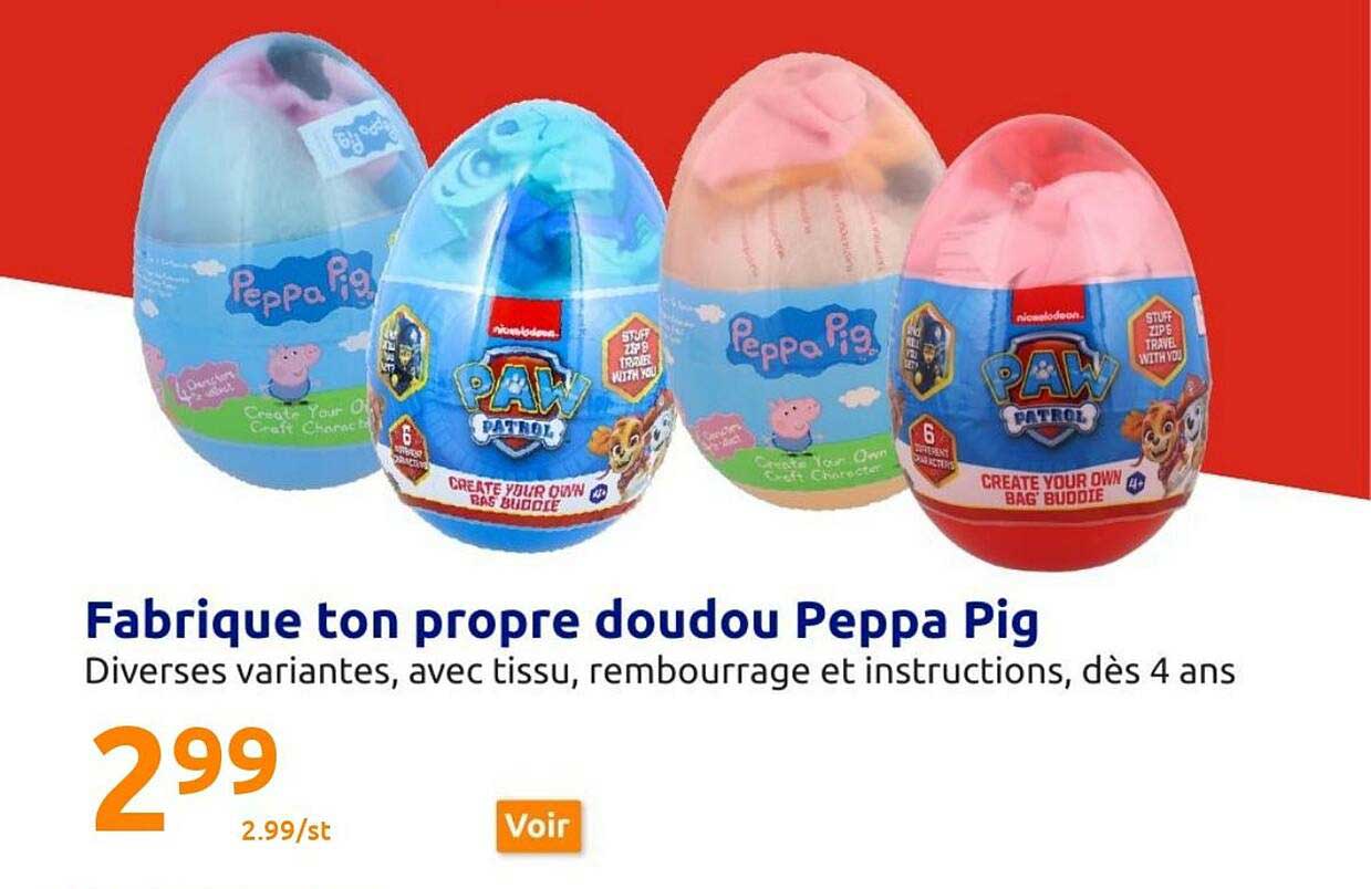 fabrique ton propre doudou peppa pig
