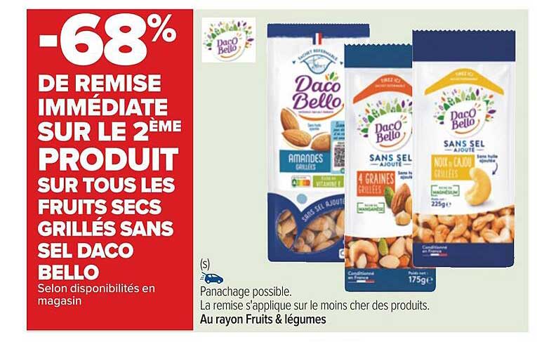 fruits secs grillées sans sel daco bello