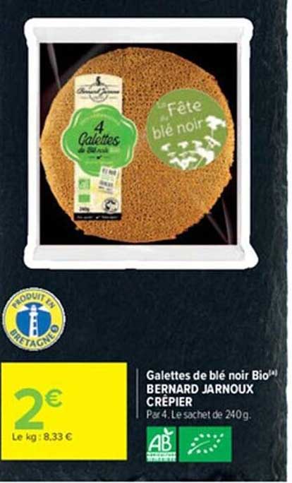 Galettes De Blé Noir Bio Bernard Jarnoux Crépier