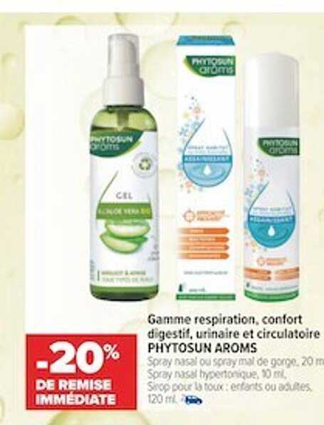 gamme respiration, confort digestif, urinaire et circulatoire phyrosun aroms