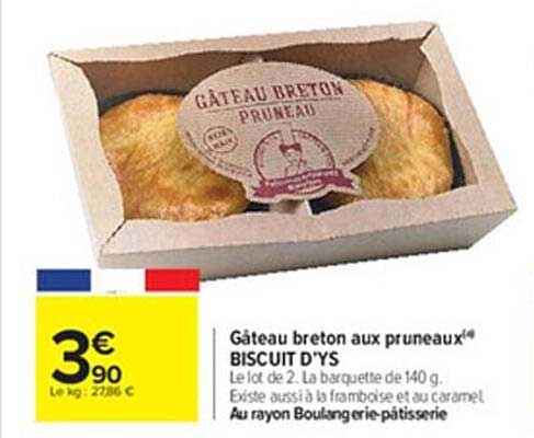 gâteau breton aux pruneaux biscuit d'ys