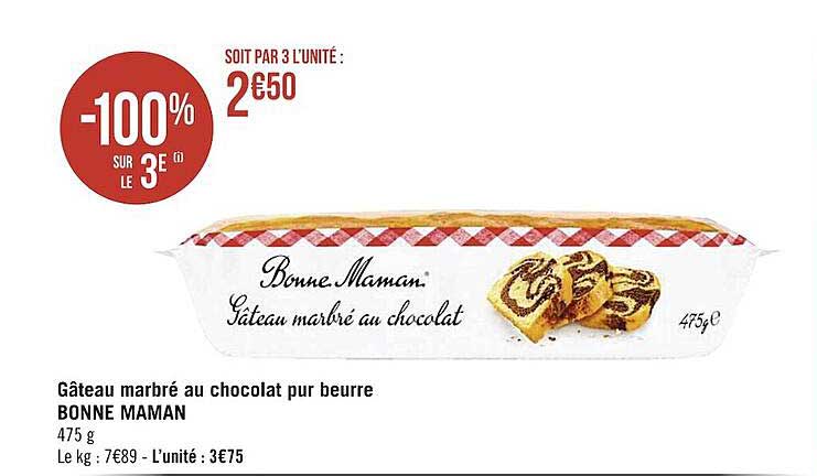 Gâteau Marbré Au Chocolat Pur Beurre Bonne Maman