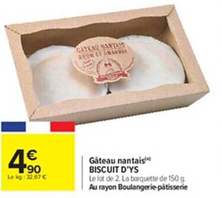 gâteau nantais biscuit d'ys