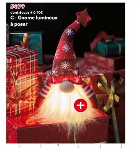 gnome lumineux à poser