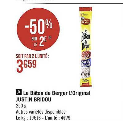 le bâton de berger l'original justin bridou