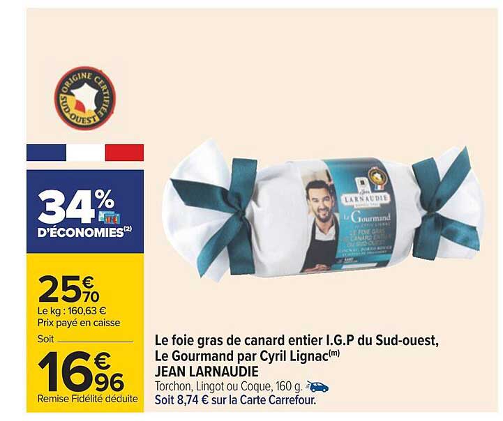le foie gras de canard entier i.g.p. du sud-ouest, le gourmand par cyril lignac jean larnaudie